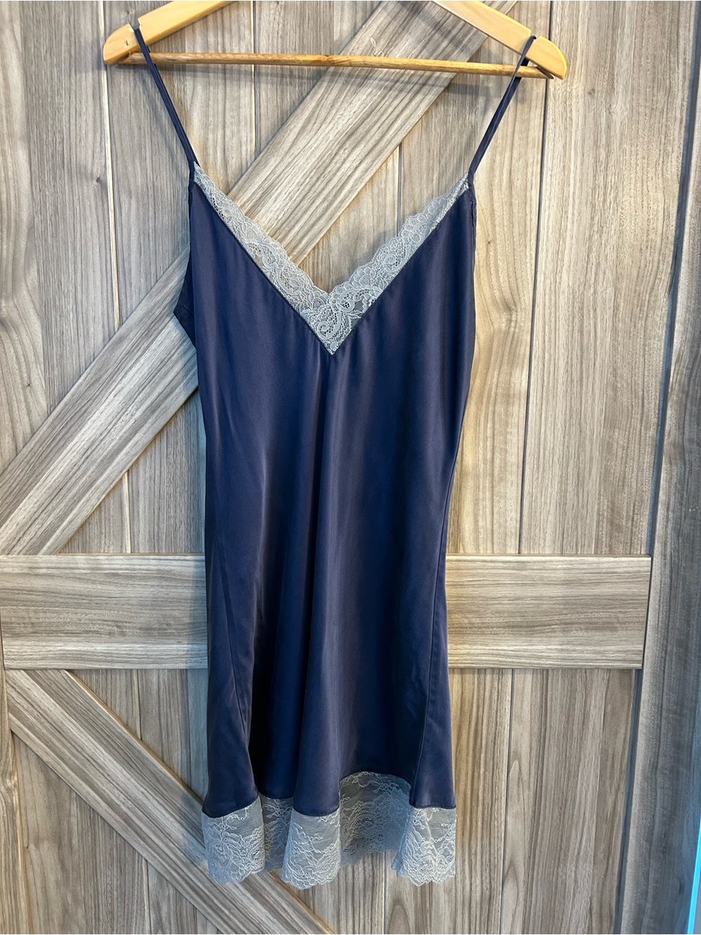 Julianna Rae "Sofia" 100% Silk Chemise Slip Nightgown – Size M (Midnight Blue)